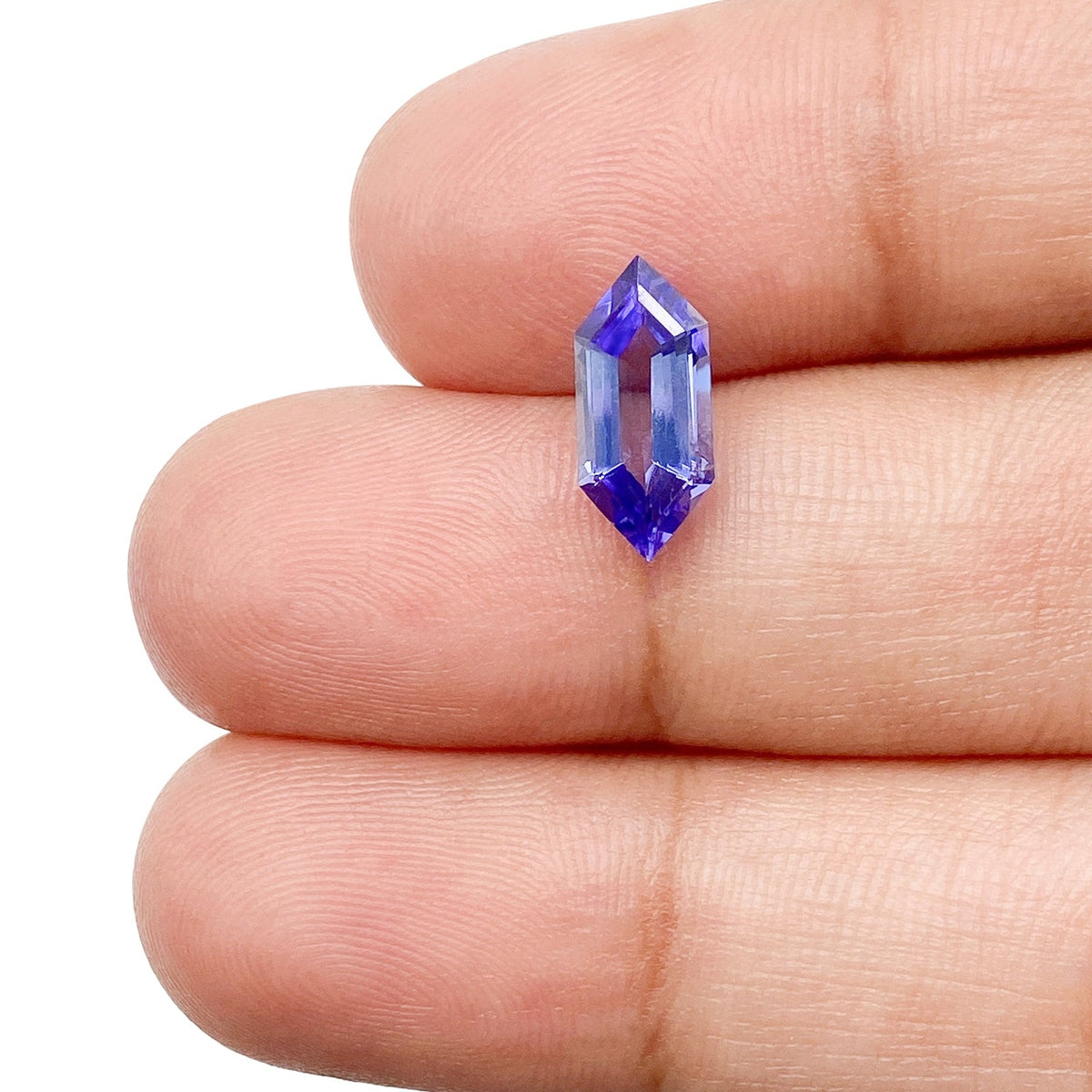 1.51ct | Hexagon Shape Step Cut Tanzanite-Modern Rustic Diamond