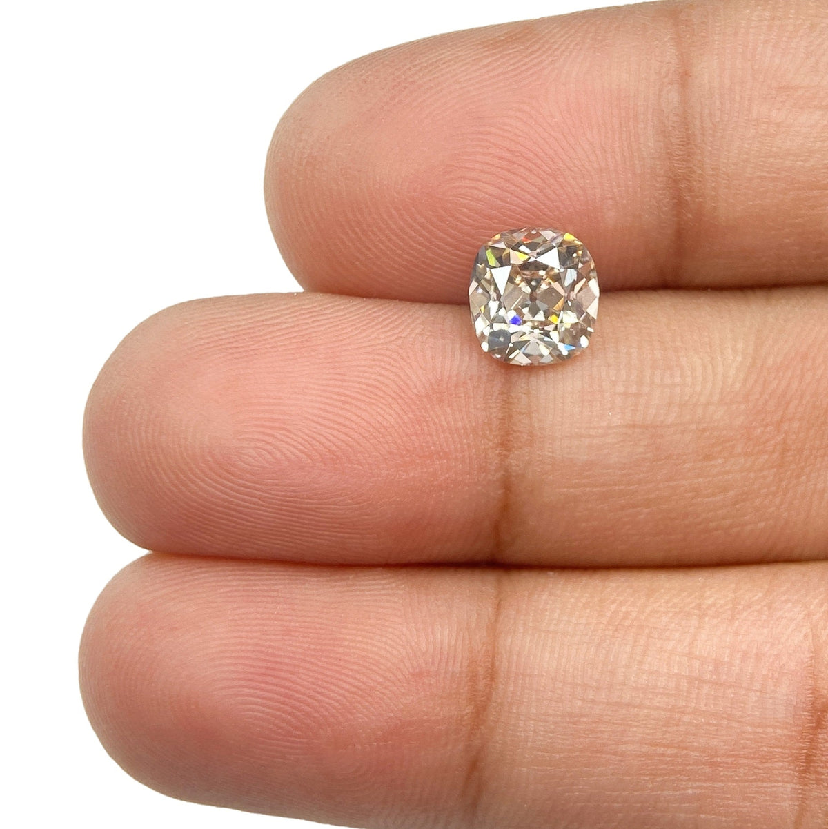 1.51ct | Light Brown VVS Cushion Shape Old Mine Cut Diamond-Modern Rustic Diamond