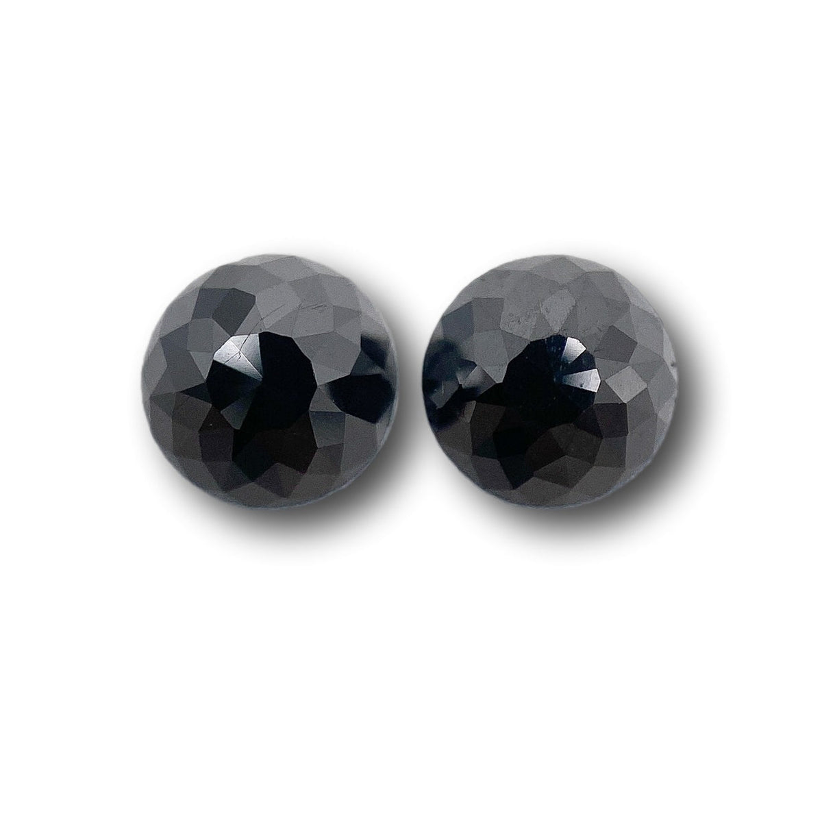 1.51cttw | Black Round Shape Rose Cut Diamond Matched Pair-Modern Rustic Diamond