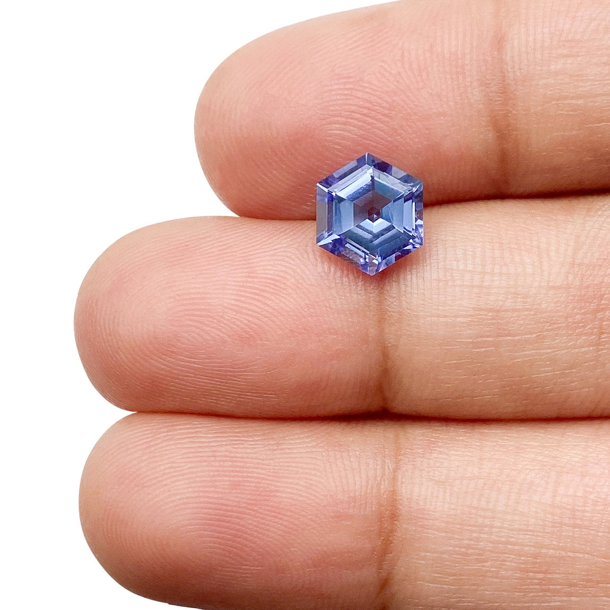 1.52ct | Hexagon Shape Step Cut Tanzanite-Modern Rustic Diamond