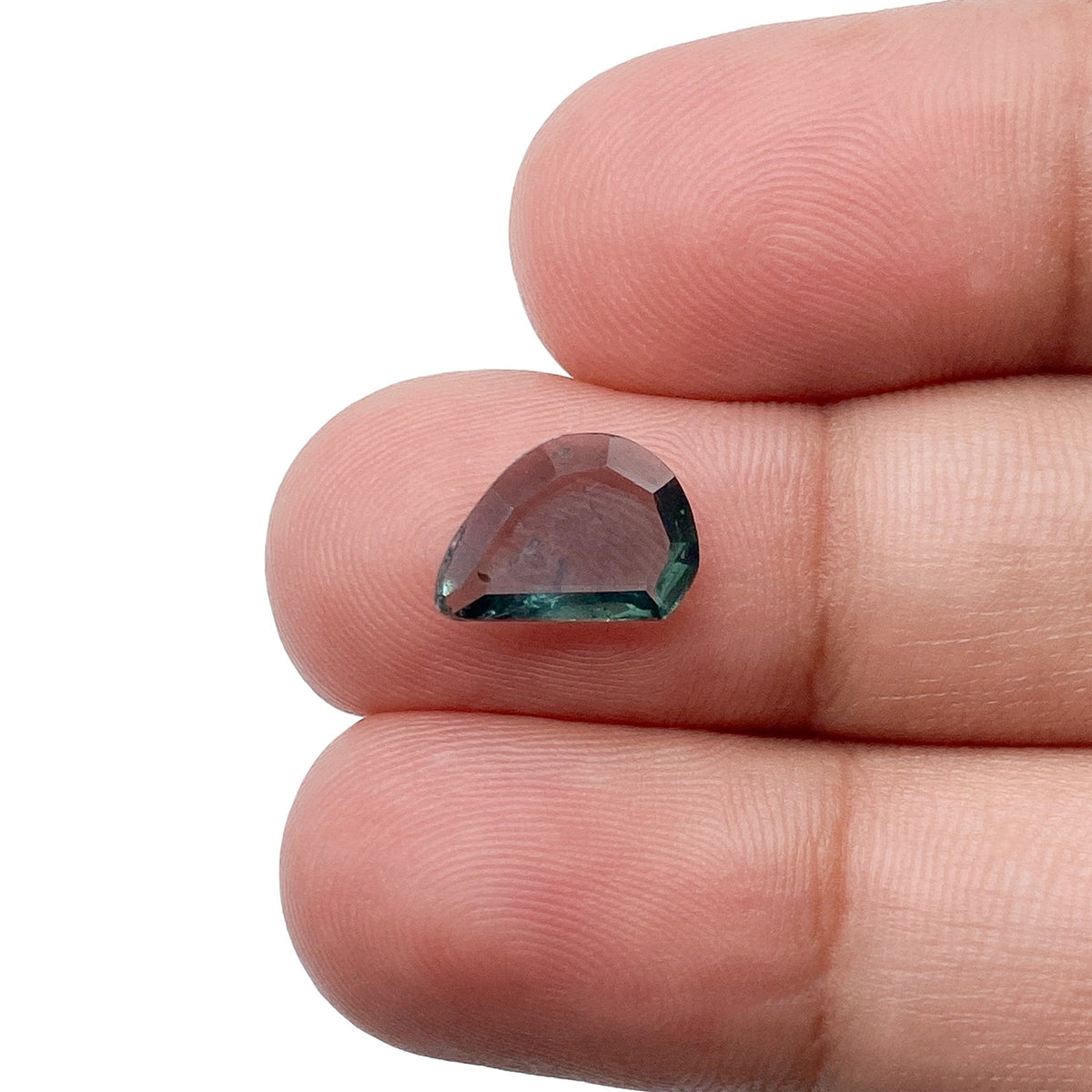 1.55ct | Portrait Cut Geometric Shape Blue Green Montana Sapphire-Modern Rustic Diamond