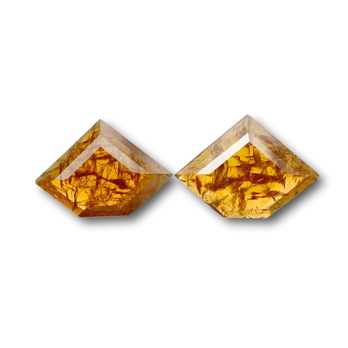 1.15cttw | Rustic Shield Shape Rose Cut Diamond Matched Pair - Modern Rustic Diamond