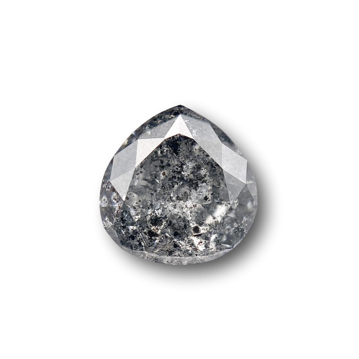 0.90ct | Salt &amp; Pepper Pear Shape Brilliant Cut Diamond - Modern Rustic Diamond