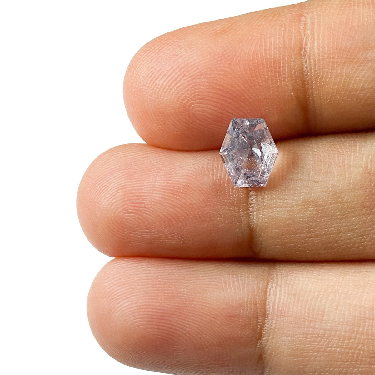 1.63ct | Step Cut Hexagon Shape Light Pink Sapphire-Modern Rustic Diamond