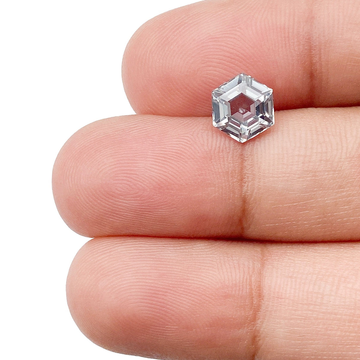 1.67ct | Step Cut Hexagon Shape Gray Montana Sapphire-Modern Rustic Diamond