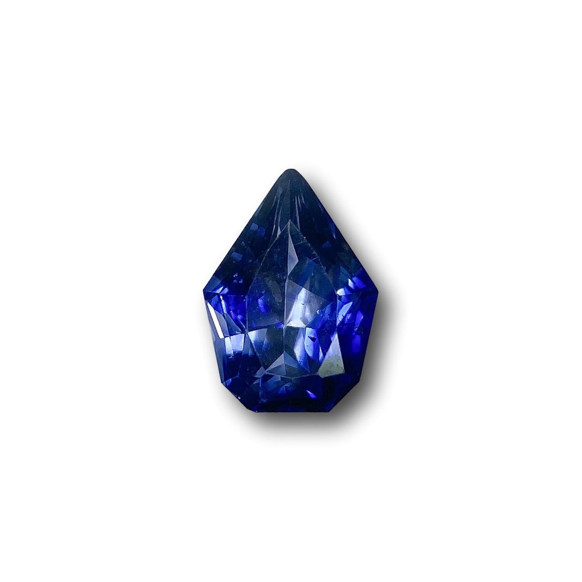 1.67ct | Step Cut Shield Shape Blue Sapphire-Modern Rustic Diamond