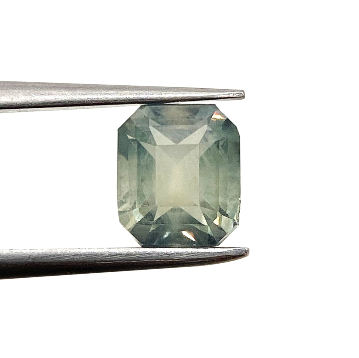 1.72ct | Emerald Cut Green Montana Sapphire-Modern Rustic Diamond