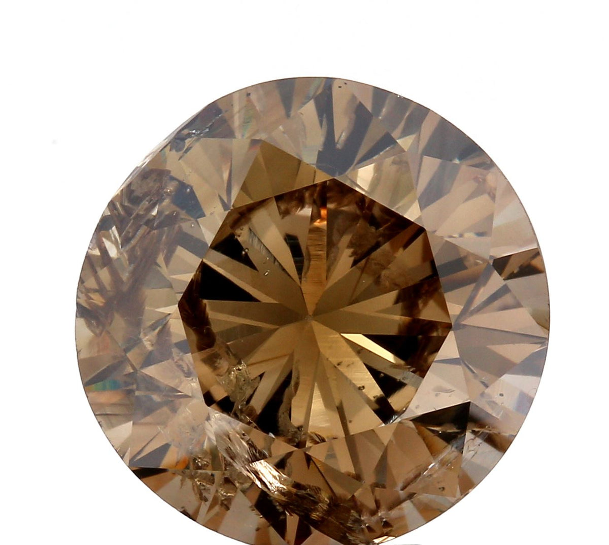 5.52ct | Cognac SI2 Round Shape Brilliant Cut Diamond - Modern Rustic Diamond