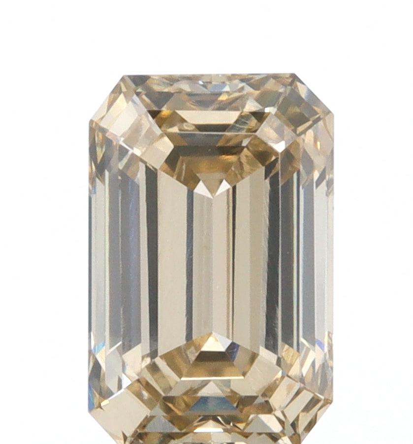 1.02ct | Champagne VVS Emerald Shape Step Cut Diamond - Modern Rustic Diamond