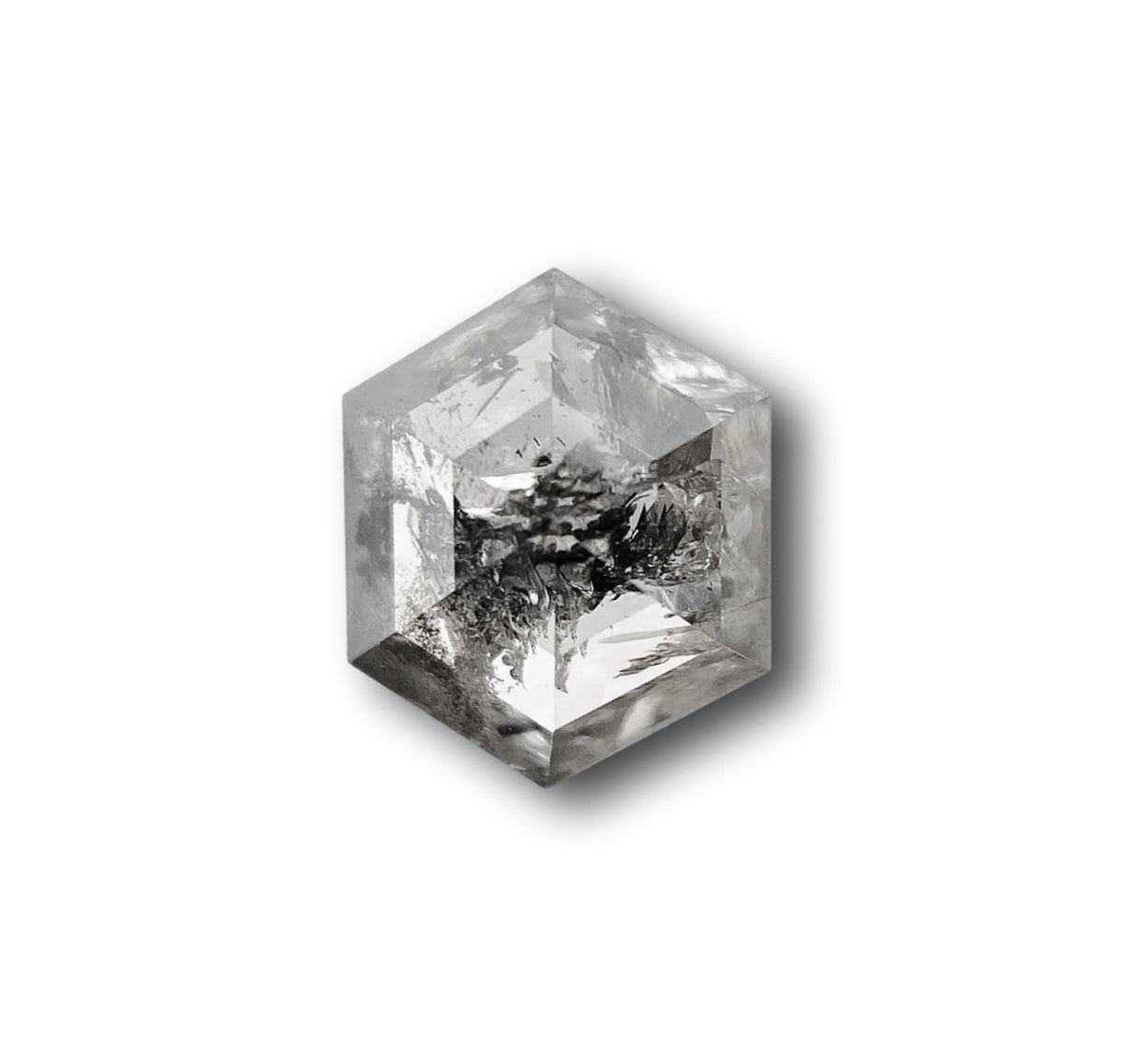 0.68ct | Rustic Hexagon Shape Rose Cut Diamond - Modern Rustic Diamond