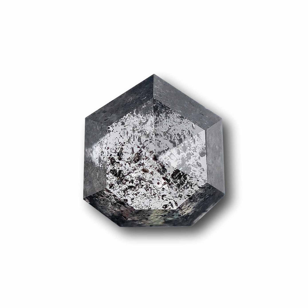 1.36ct | Salt &amp; Pepper Shield Shape Rose Cut Diamond - Modern Rustic Diamond