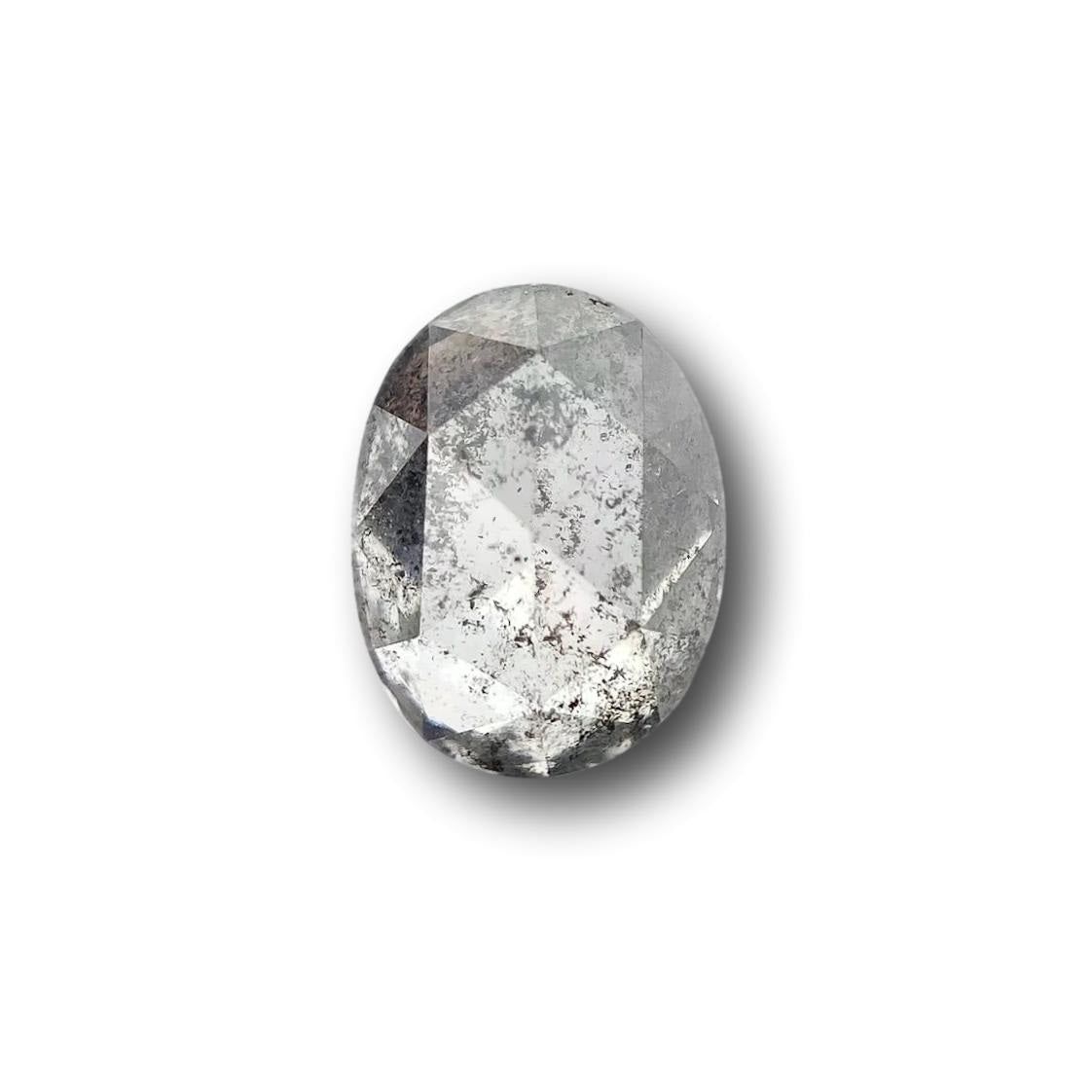 1.19ct | Salt &amp; Pepper Oval Shape Rose Cut Diamond - Modern Rustic Diamond