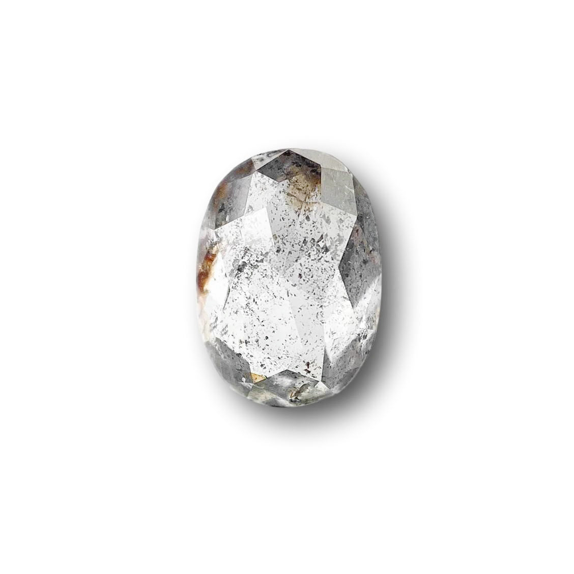 1.06ct | Salt &amp; Pepper Oval Shape Rose Cut Diamond - Modern Rustic Diamond