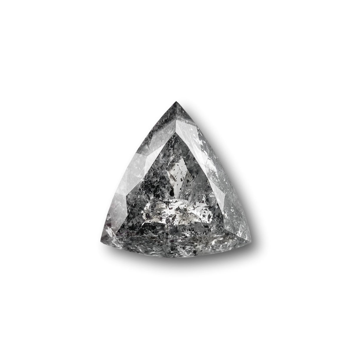 1.06ct | Salt &amp; Pepper Triangular Shape Rose Cut Diamond - Modern Rustic Diamond