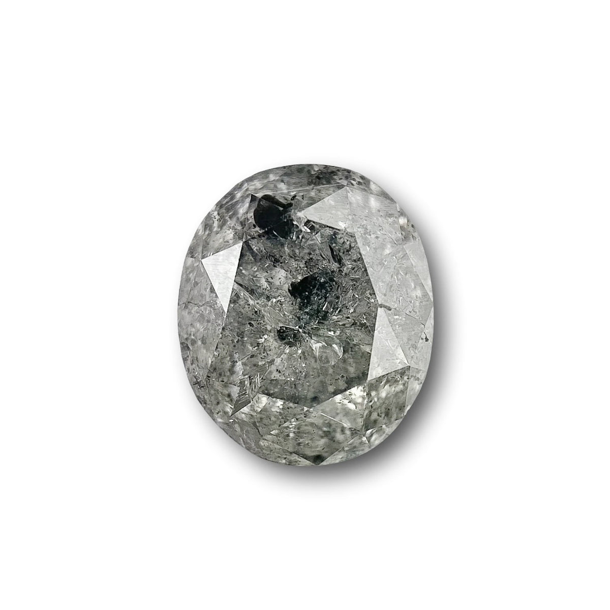 1.36ct | Salt &amp; Pepper Oval Shape Brilliant Cut Diamond - Modern Rustic Diamond