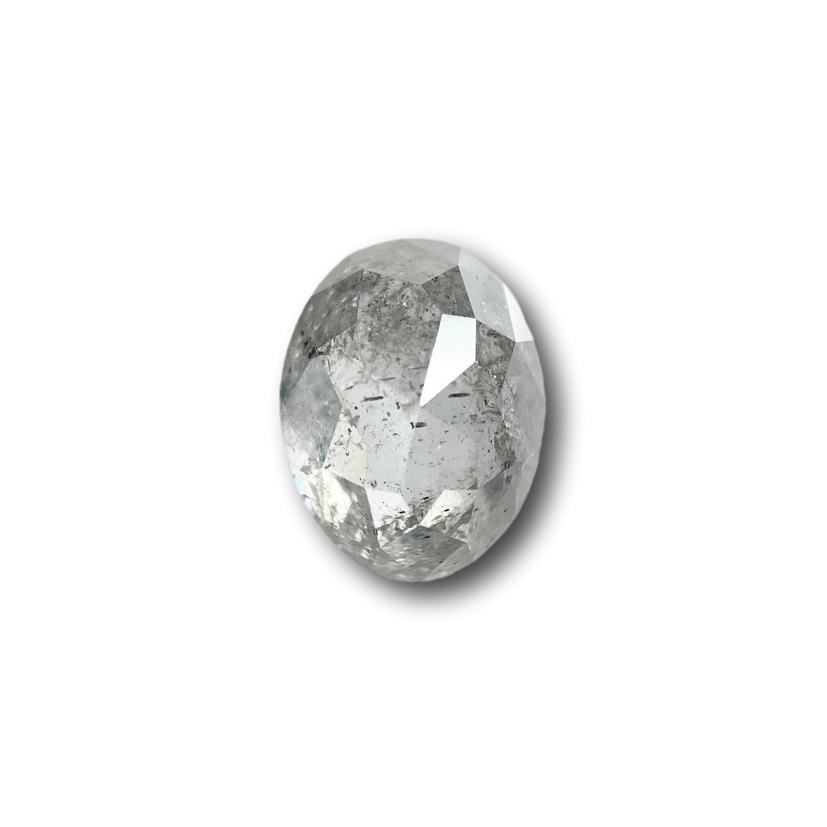 2.55ct | Salt &amp; Pepper Oval Shape Rose Cut Diamond - Modern Rustic Diamond