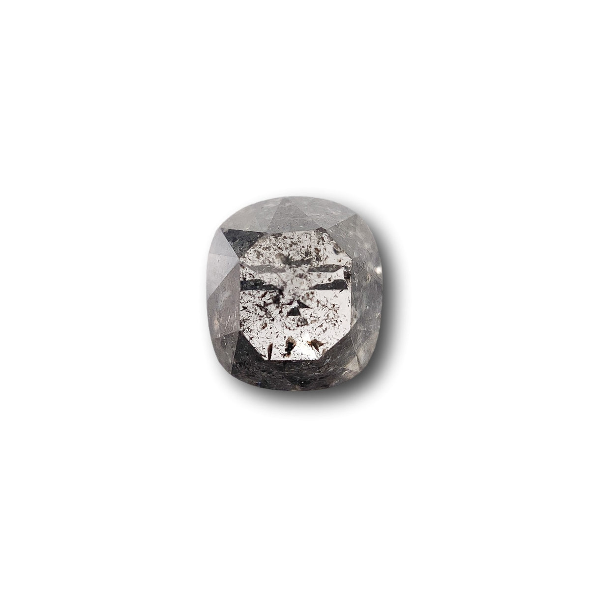 1.09ct | Salt &amp; Pepper Cushion Shape Rose Cut Diamond - Modern Rustic Diamond