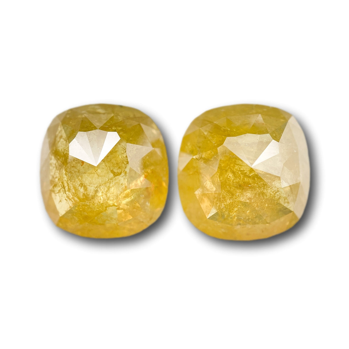 10.51cttw | Salt &amp; Pepper Cushion Shape Rose Cut Diamond Matched Pair - Modern Rustic Diamond