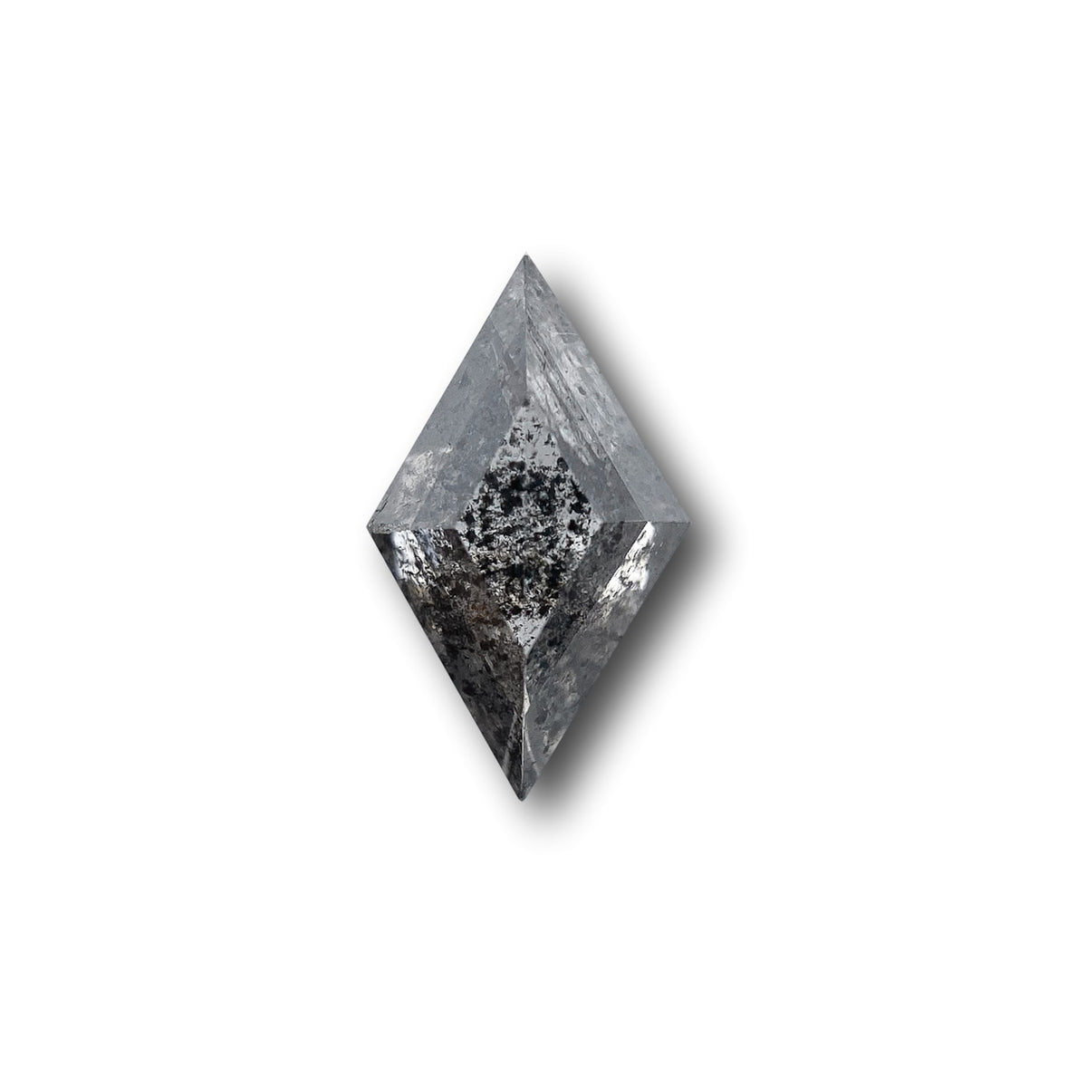 0.69ct | Salt &amp; Pepper Lozenge Shape Rose Cut Diamond - Modern Rustic Diamond