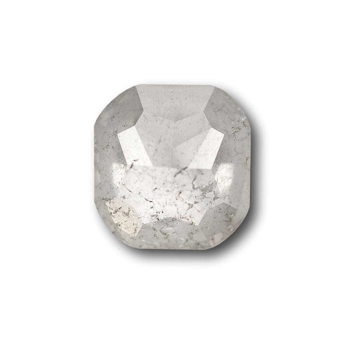 1.14ct | Salt &amp; Pepper Cushion Shape Rose Cut Diamond - Modern Rustic Diamond