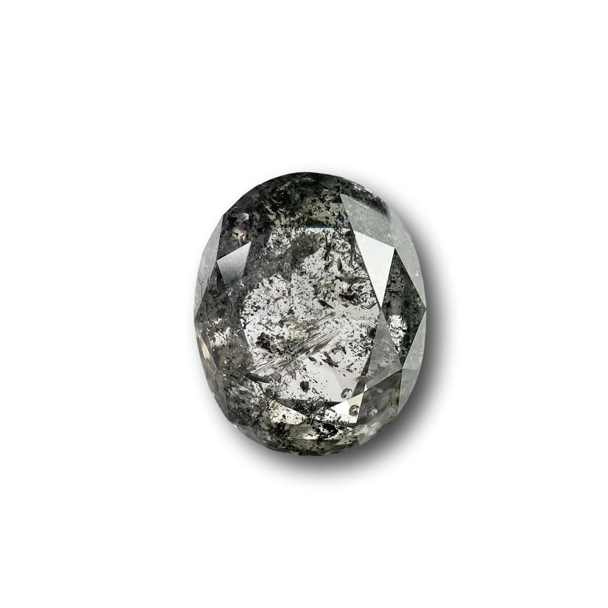 1.70ct | Salt &amp; Pepper Oval Shape Brilliant Cut Diamond - Modern Rustic Diamond