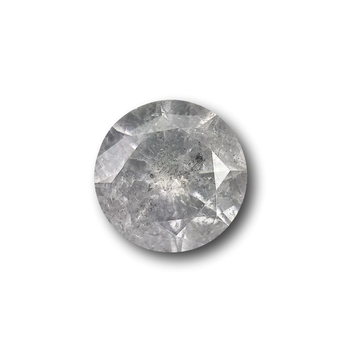 1.04ct | Salt &amp; Pepper Round Shape Brilliant Cut Diamond - Modern Rustic Diamond