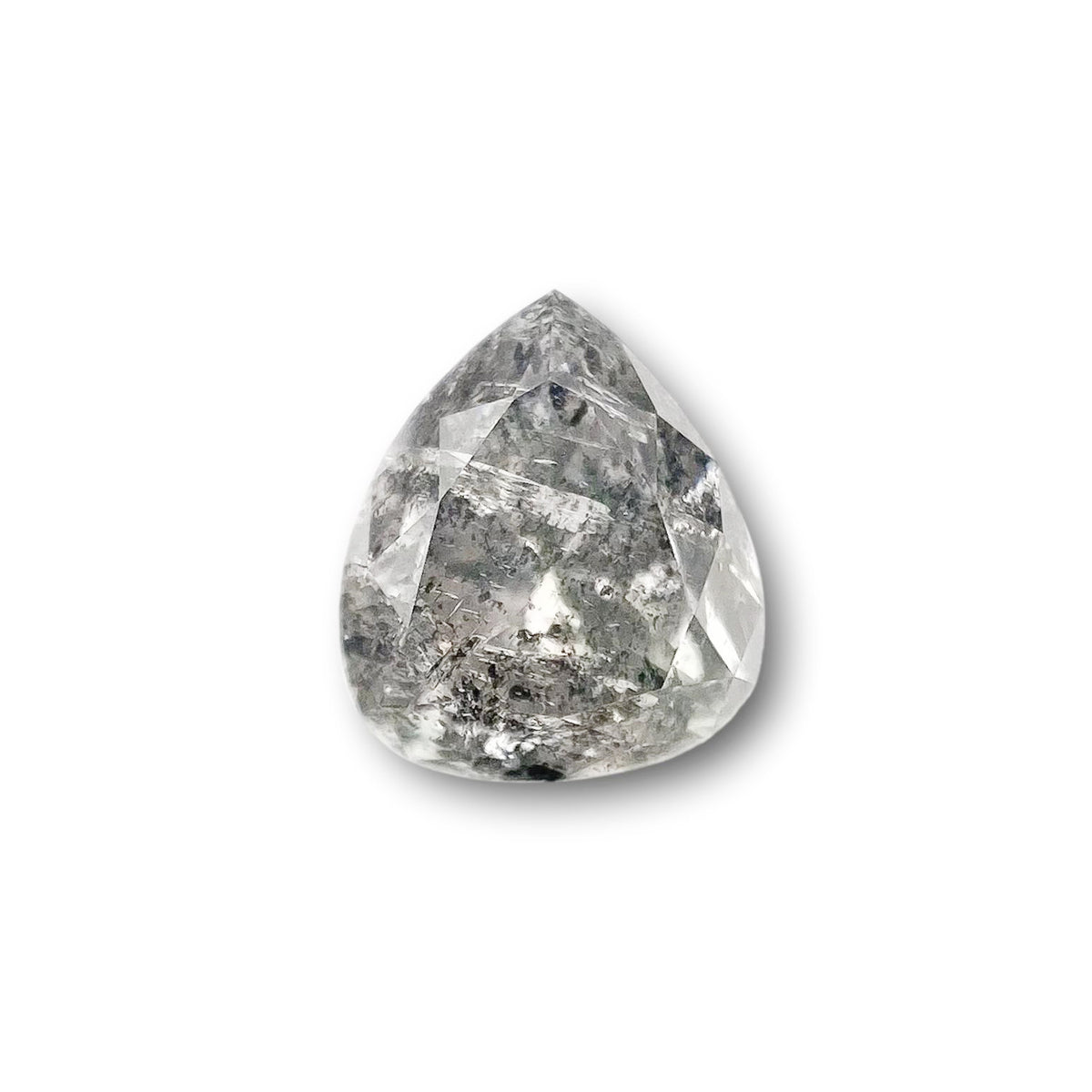 0.97ct | Salt &amp; Pepper Pear Shape Brilliant Cut Diamond - Modern Rustic Diamond