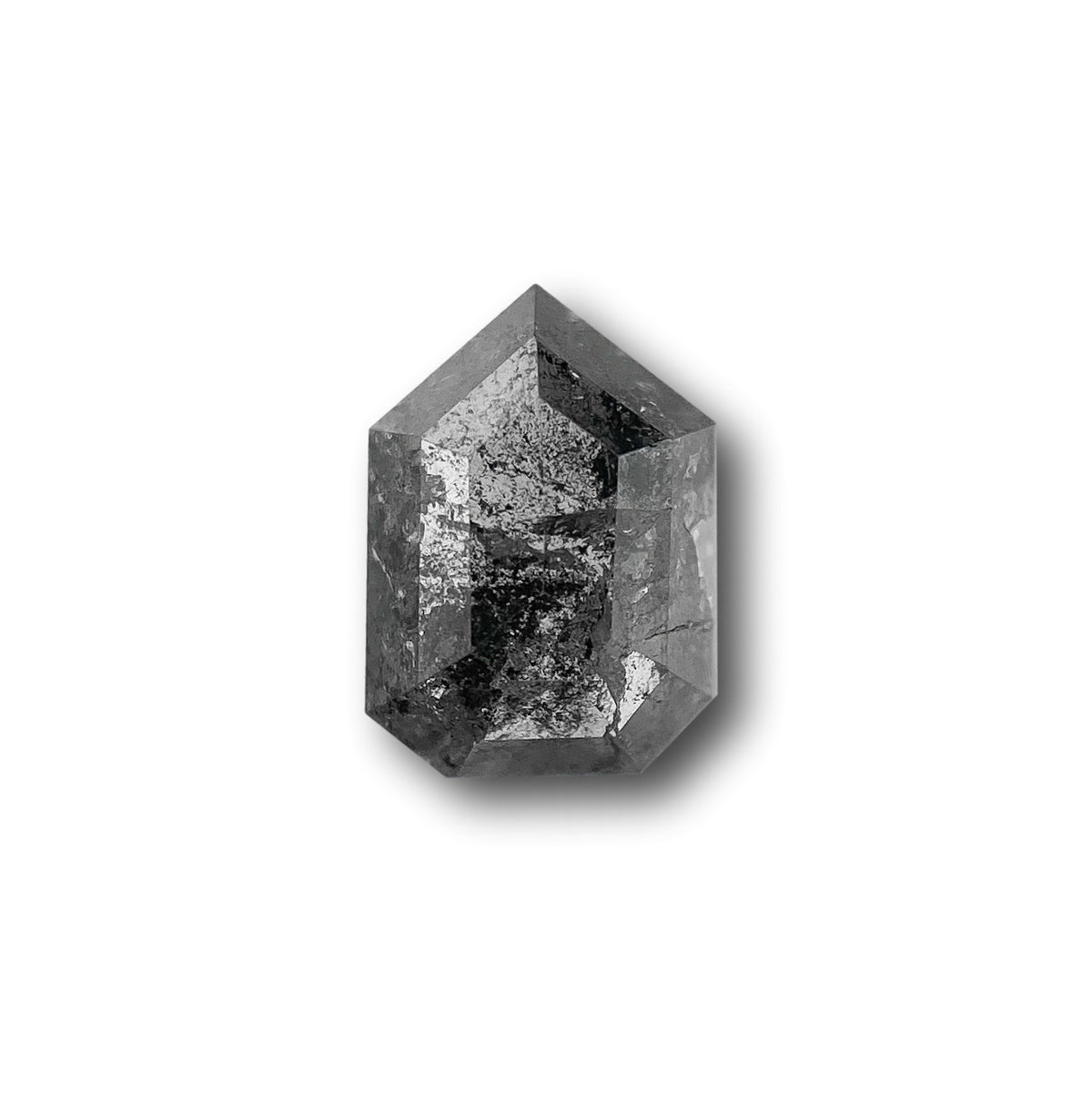 0.57ct | Salt &amp; Pepper Shield Shape Step Cut Diamond - Modern Rustic Diamond