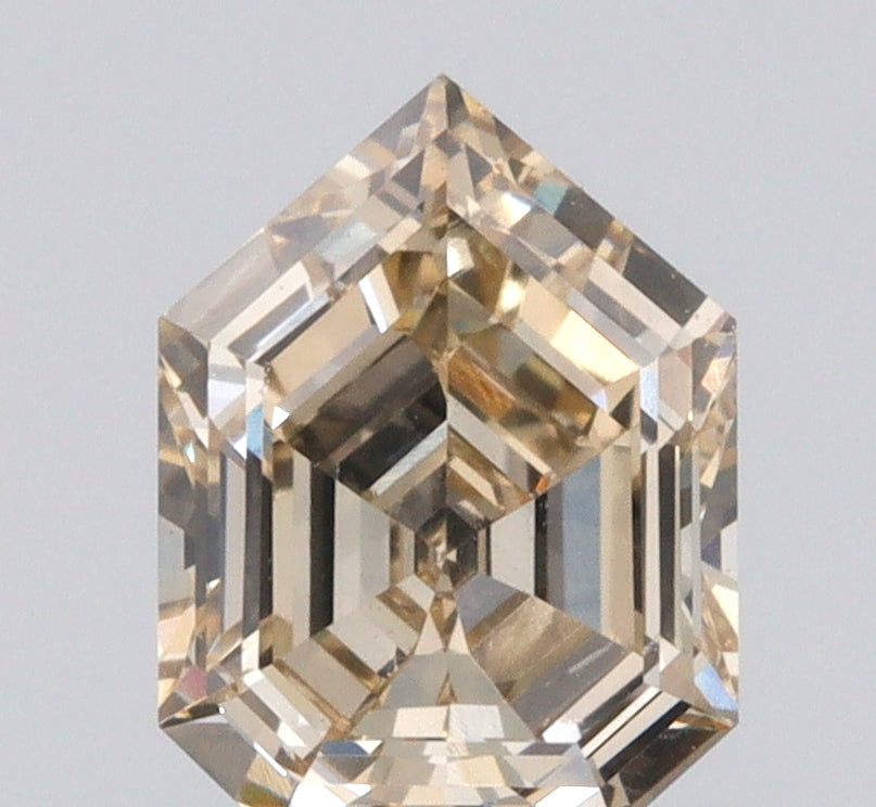 0.68ct | Champagne VVS Shield Shape Step Cut Diamond - Modern Rustic Diamond