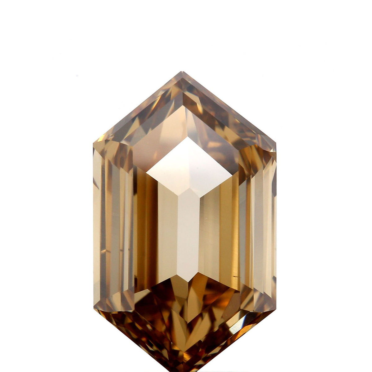 3.01ct | Cognac VVS Hexagon Shape Rose Cut Diamond - Modern Rustic Diamond