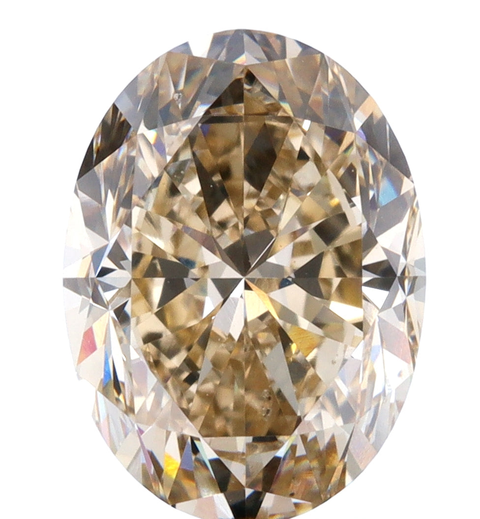 2.00ct | Champagne VS Oval Shape Brilliant Cut Diamond-Modern Rustic Diamond