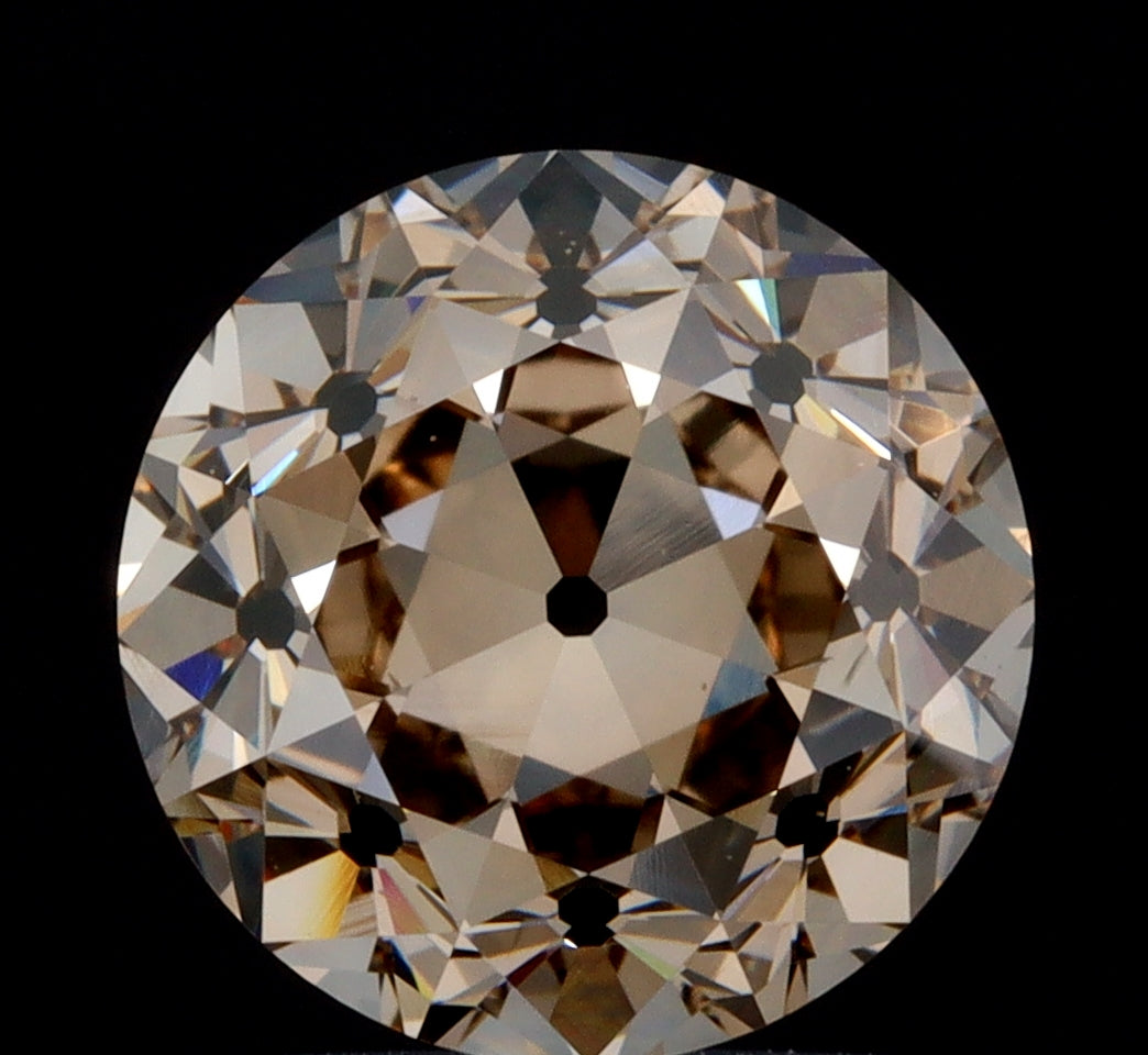 2.01ct | Champagne VVS Round Shape Old European Cut Diamond-Modern Rustic Diamond