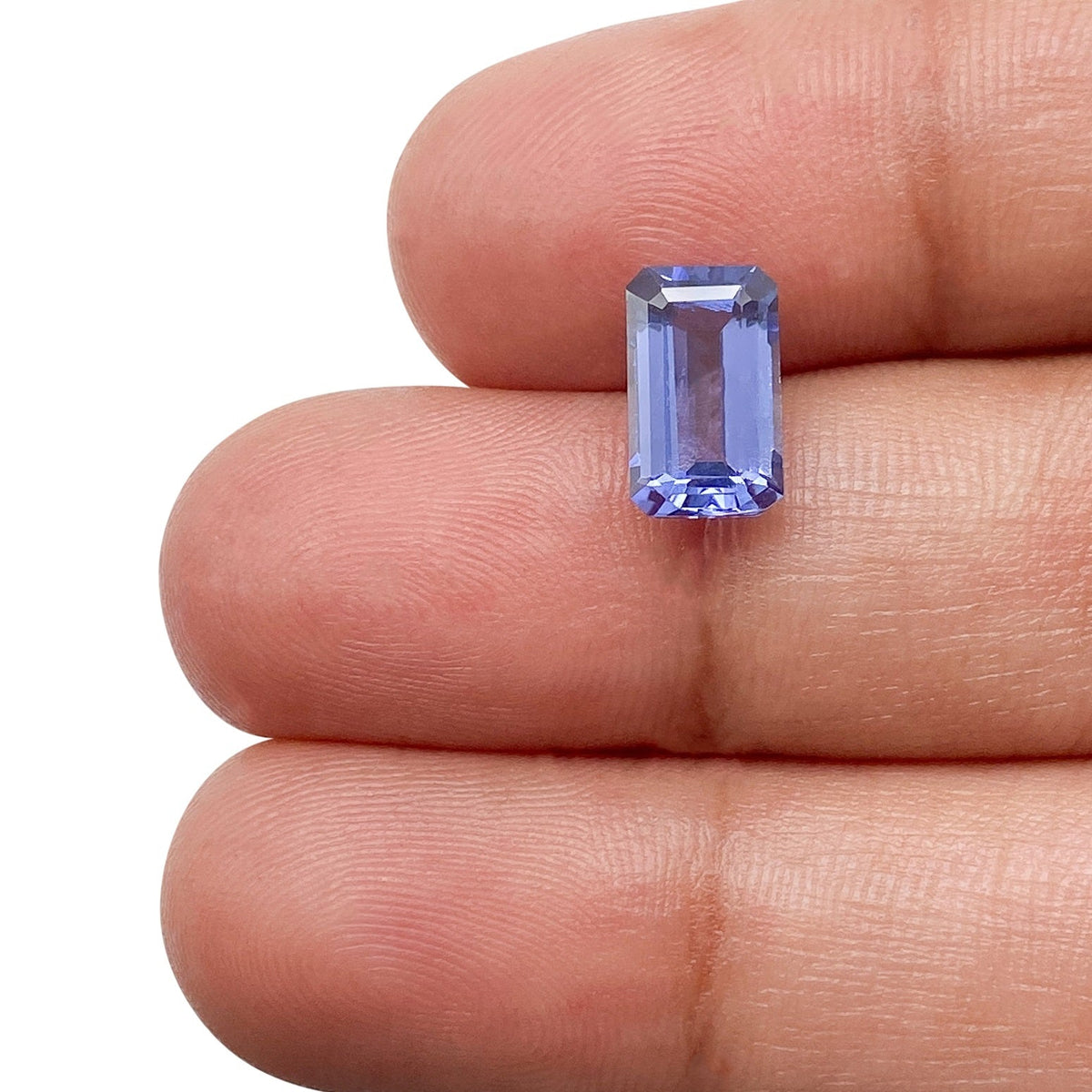 2.07ct | Emerald Shape Step Cut Tanzanite-Modern Rustic Diamond