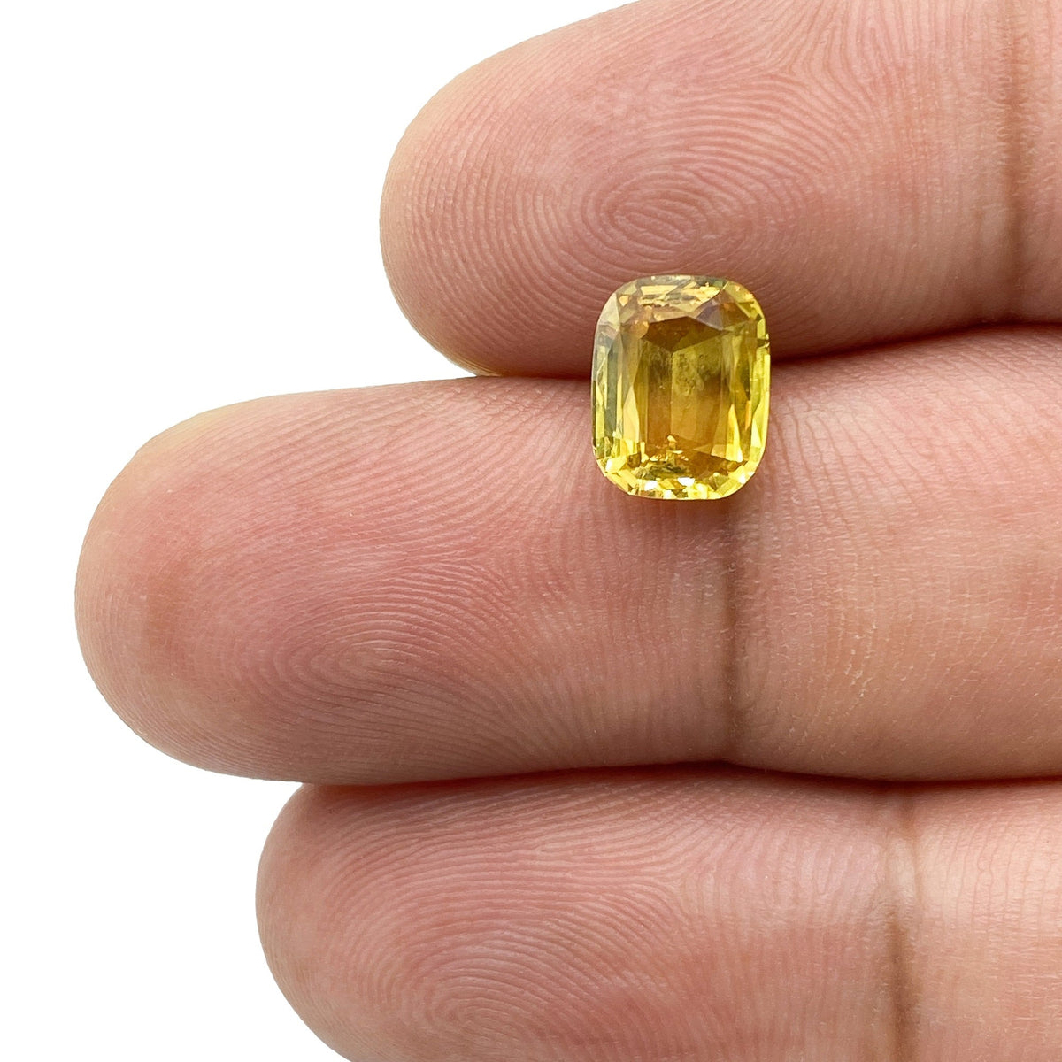 2.09ct | Brilliant Cut Cushion Shape Yellow Sapphire-Modern Rustic Diamond