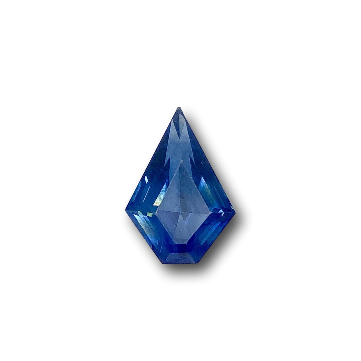 2.10ct | Step Cut Shield Shape Blue Sapphire-Modern Rustic Diamond