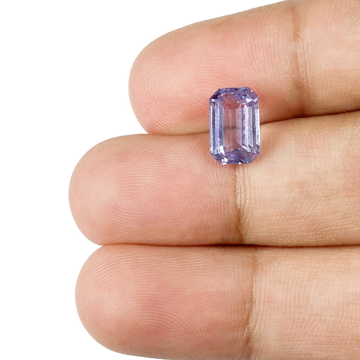 2.12ct | Emerald Cut Violet Sapphire-Modern Rustic Diamond