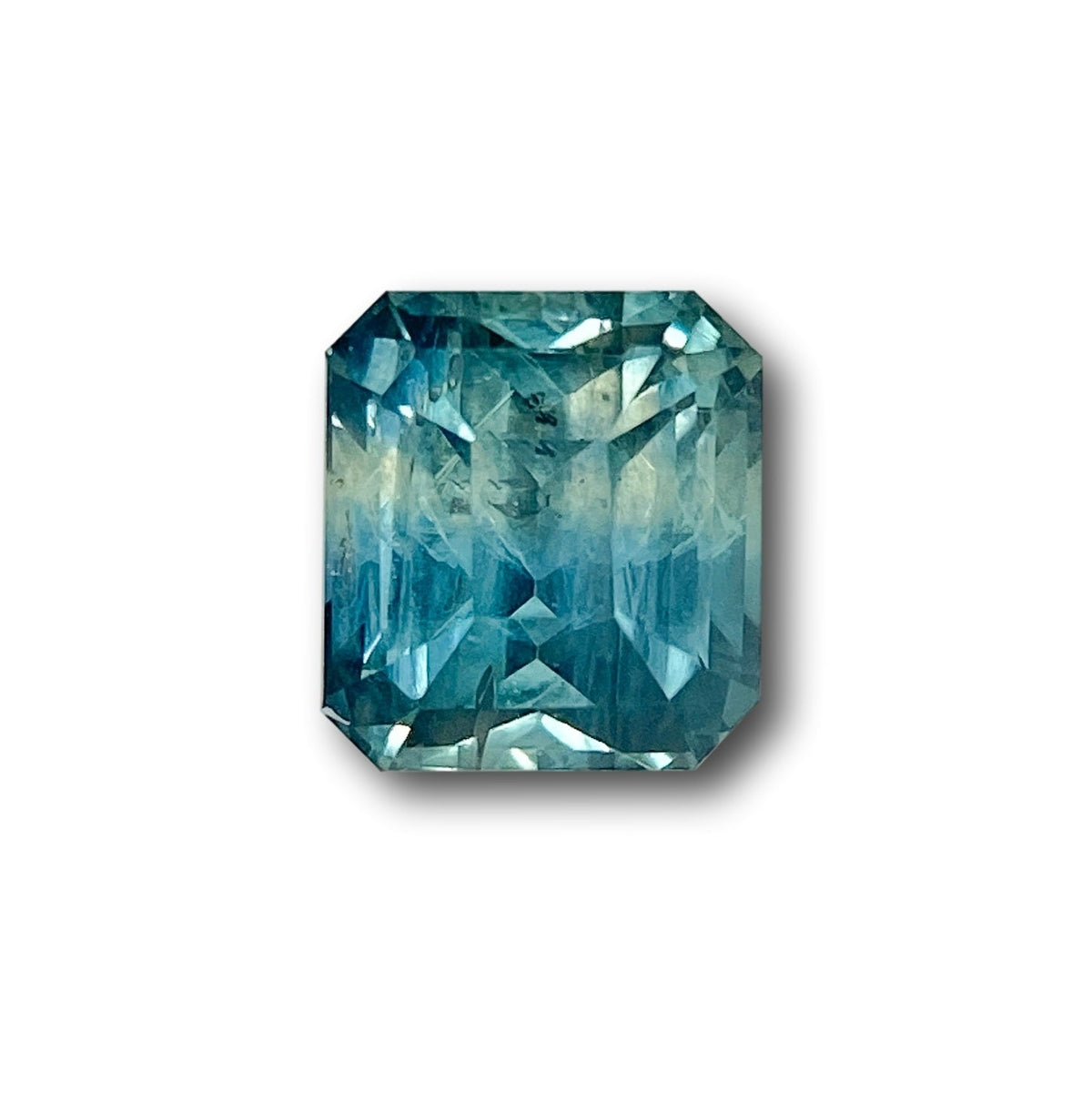 2.14ct | Emerald Cut Blue Green Montana Sapphire-Modern Rustic Diamond