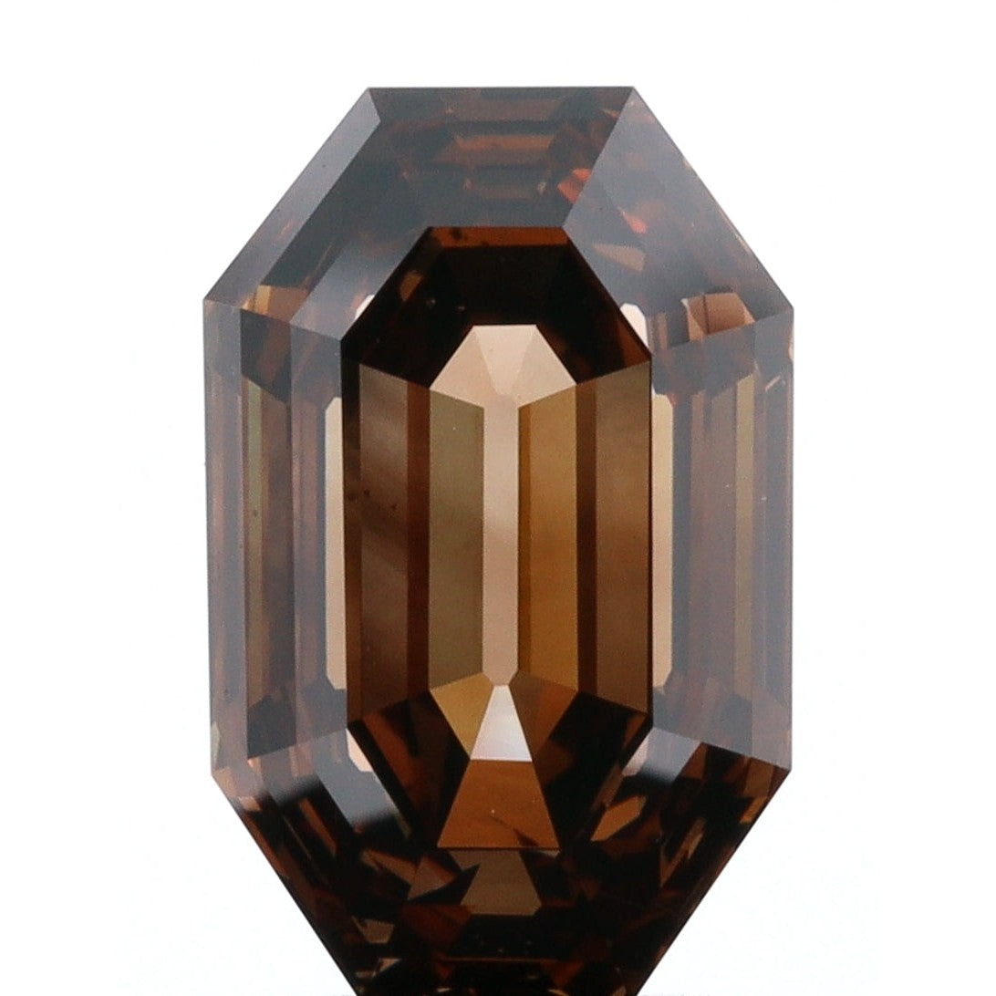 2.16ct | Cognac VS Octagonal Shape Step Cut Diamond-Modern Rustic Diamond