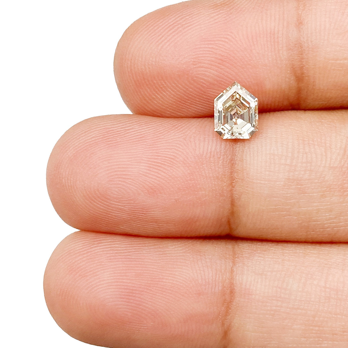 0.68ct | Champagne VVS Shield Shape Step Cut Diamond - Modern Rustic Diamond