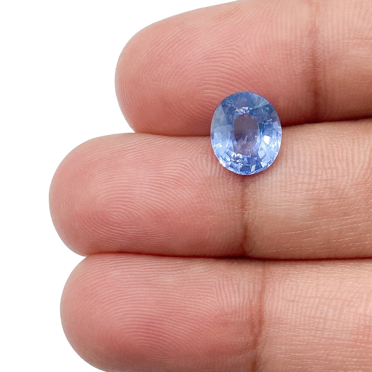 2.17ct | Brilliant Cut Oval Shape Light Blue Silky Sapphire-Modern Rustic Diamond