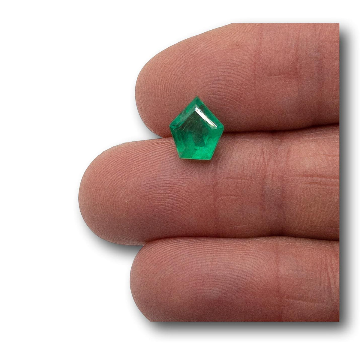 2.21ct | Step Cut Shield Shape Muzo Origin Emerald-Modern Rustic Diamond
