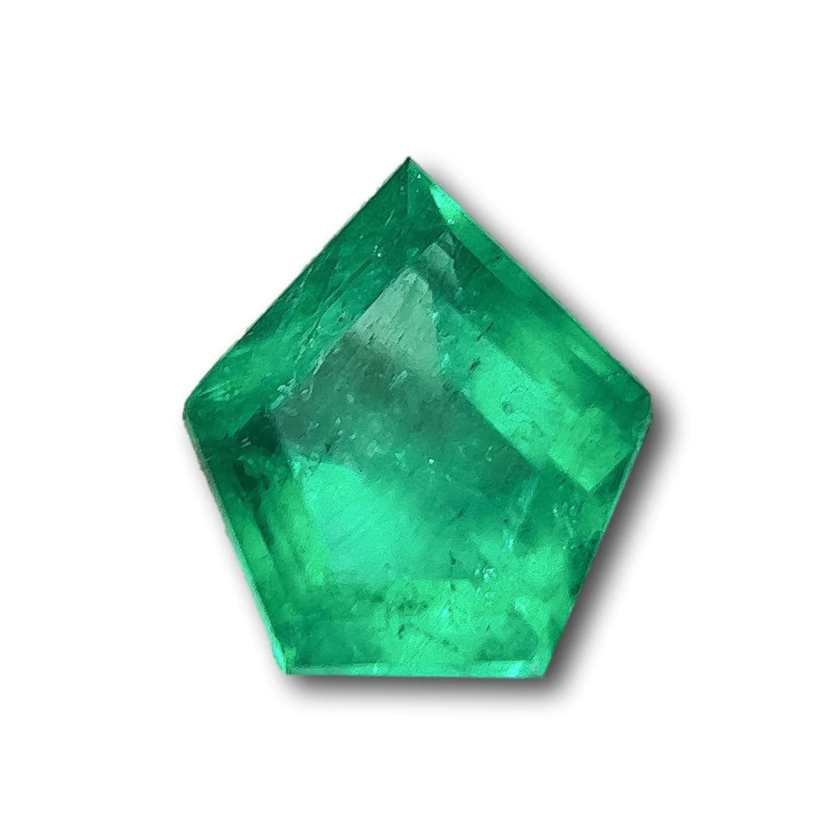 2.21ct | Step Cut Shield Shape Muzo Origin Emerald-Modern Rustic Diamond