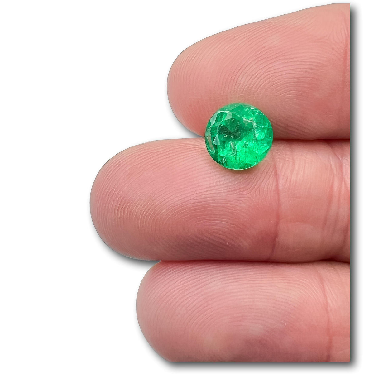 2.24ct | Brilliant Cut Round Shape Muzo Origin Emerald (GIA)-Modern Rustic Diamond