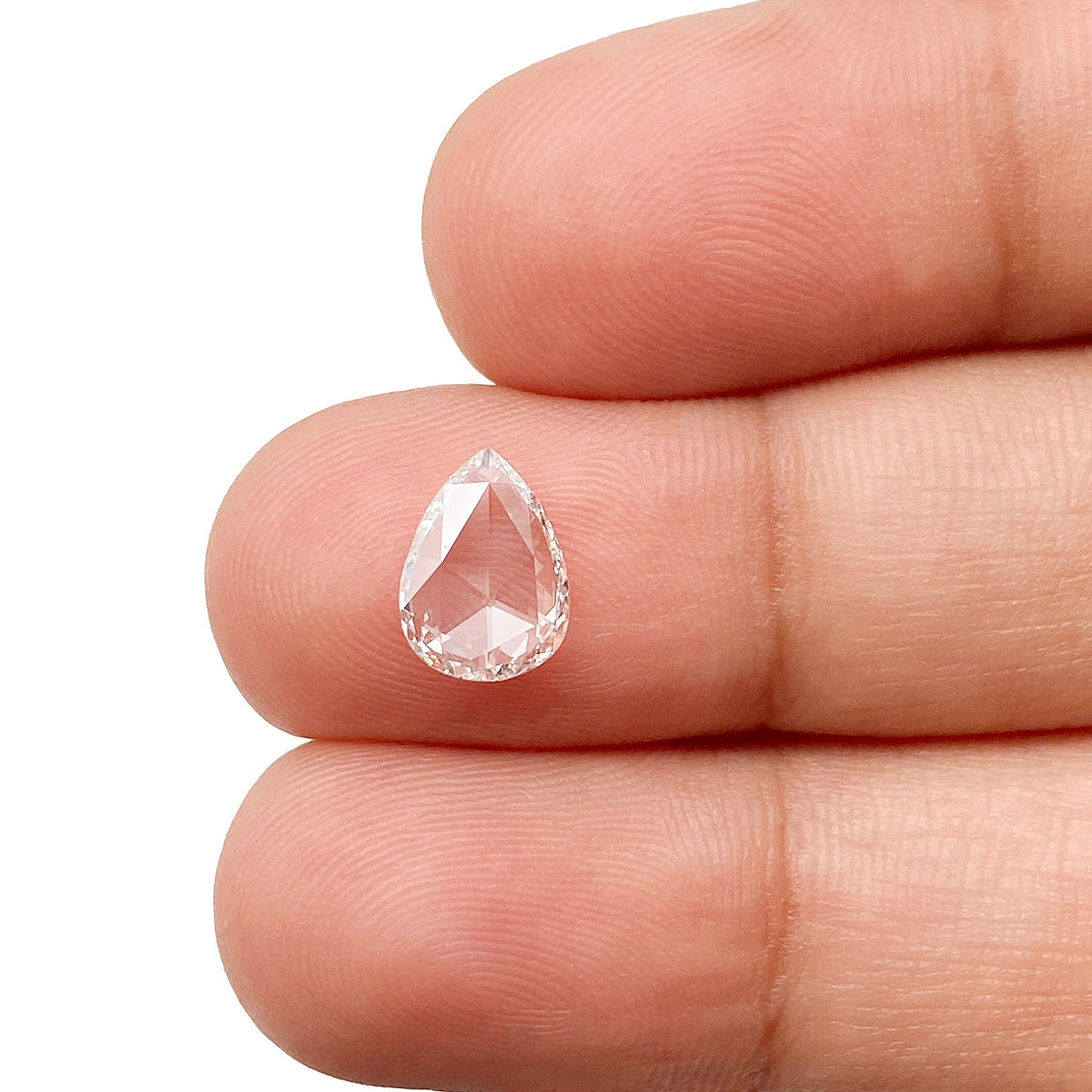 0.68ct | D/VS1 Pear Shape Rose Cut Diamond - Modern Rustic Diamond