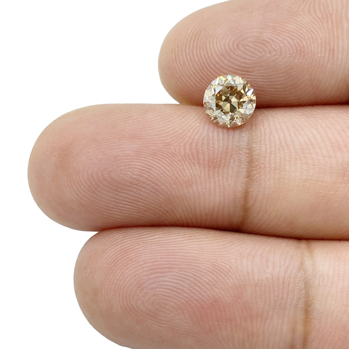 1.55ct | Champagne VVS Round Shape Old European Cut Diamond - Modern Rustic Diamond