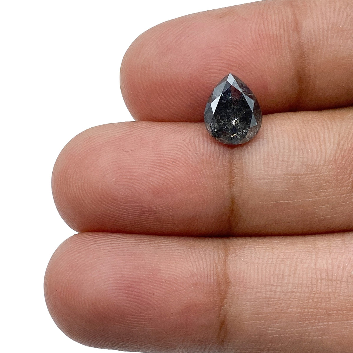 1.49ct | Salt &amp; Pepper Pear Shape Brilliant Cut Diamond - Modern Rustic Diamond