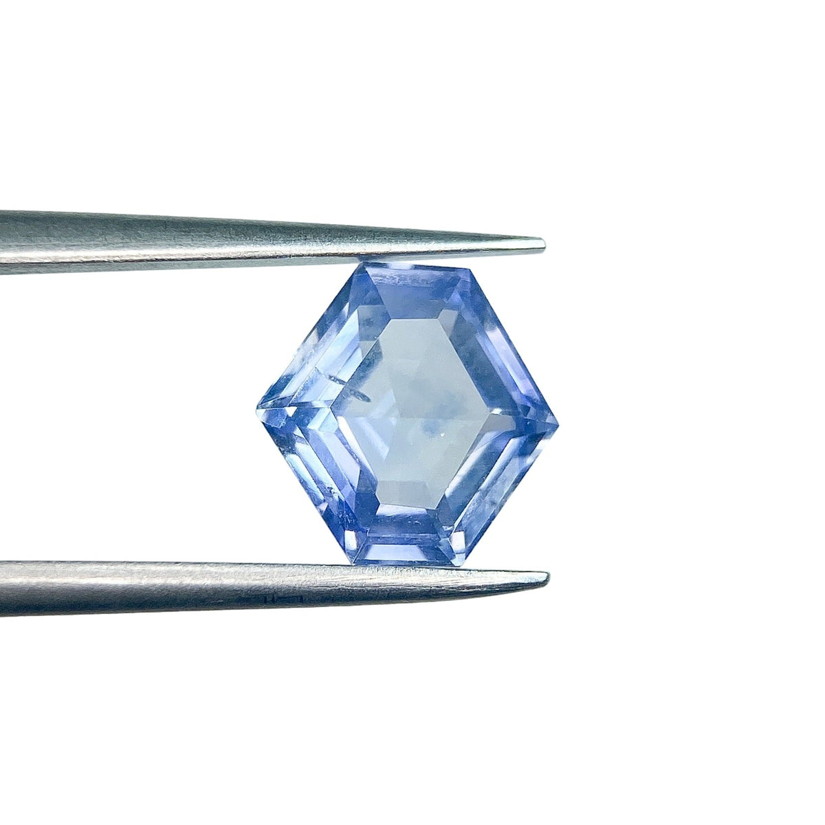 2.45ct | Step Cut Hexagon Shape Blue Sapphire-Modern Rustic Diamond