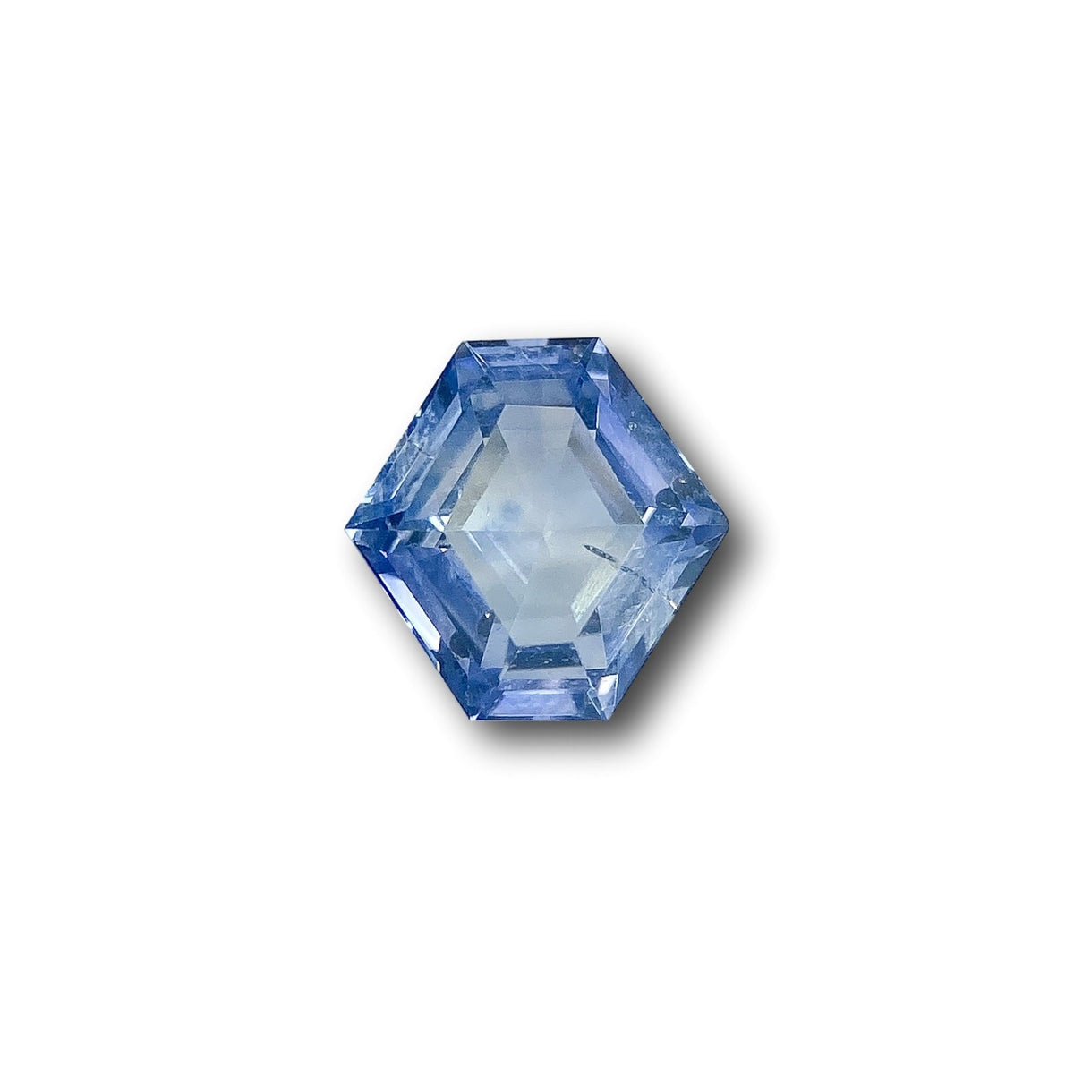 2.45ct | Step Cut Hexagon Shape Blue Sapphire-Modern Rustic Diamond