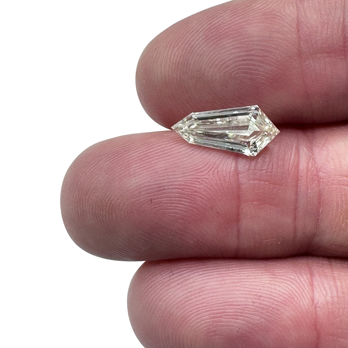 2.13ct | Light Color VS-SI Shield Shape Step Cut Diamond - Modern Rustic Diamond