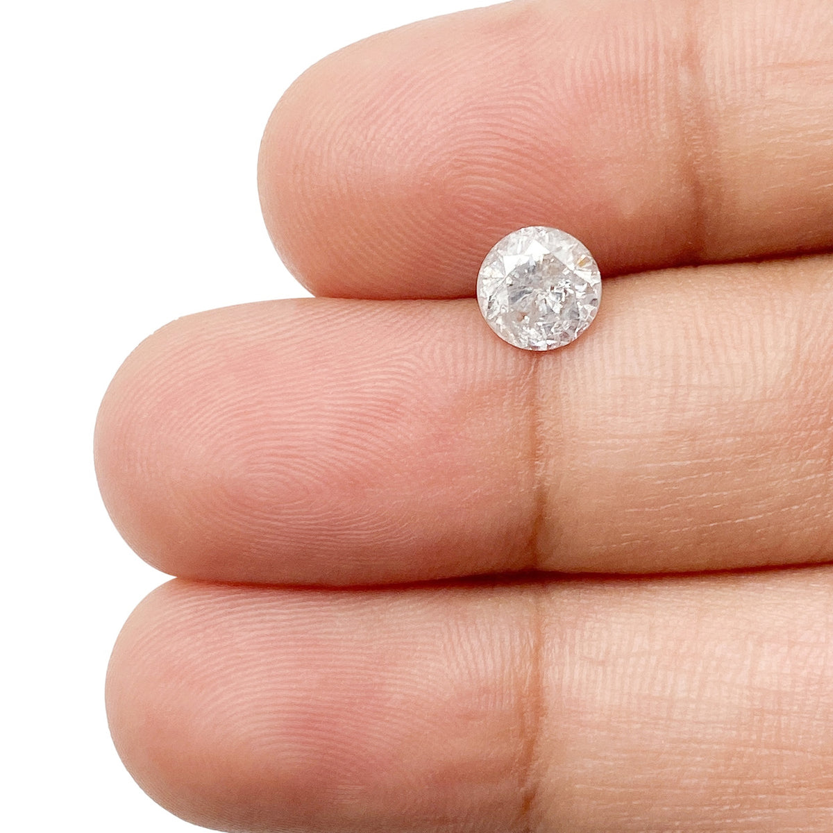 0.85ct | Salt &amp; Pepper Round Shape Brilliant Cut Diamond - Modern Rustic Diamond